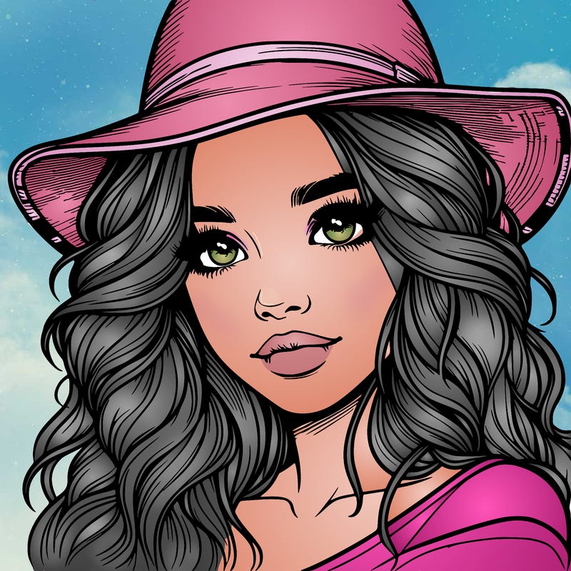 realistic girl with hat