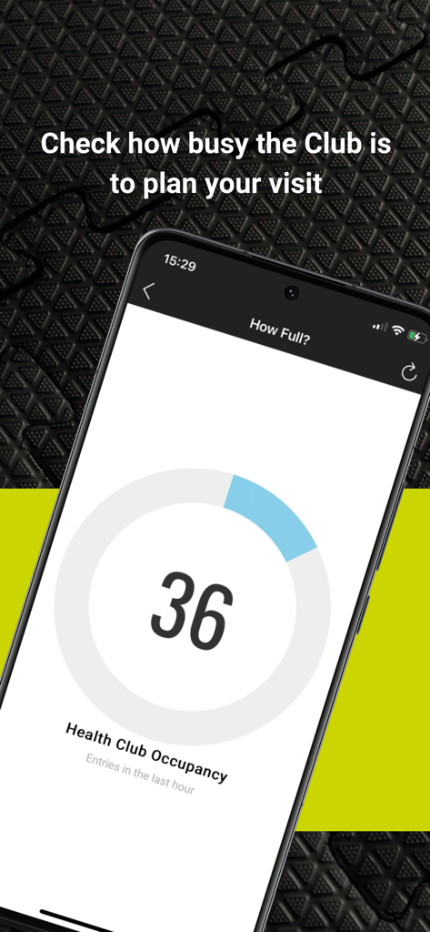 Bannatyne app displaying live health club occupancy to check how busy the gym is
