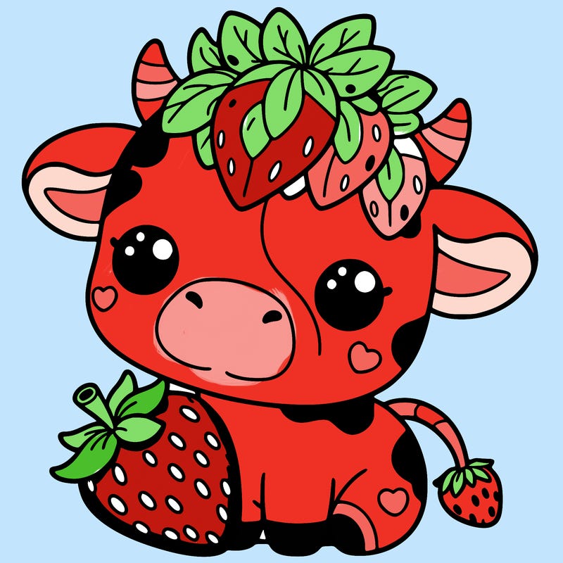 cute strawberry cow