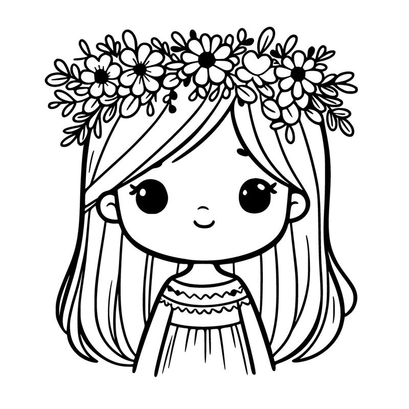 girl with flowers crown