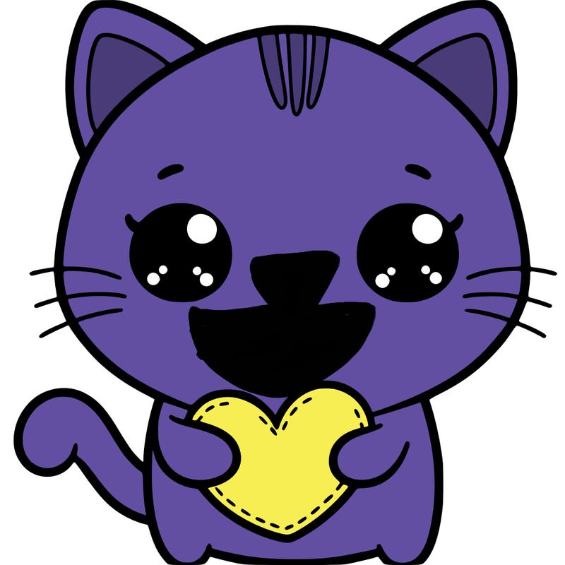 a cat holding a heart