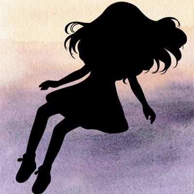 realistic girl floating