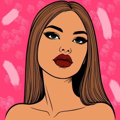 realistic woman with full lips