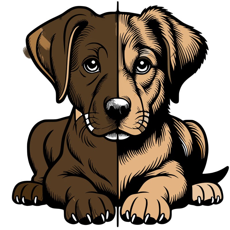 realistic dog split picture