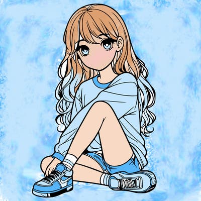 girl sitting realistic