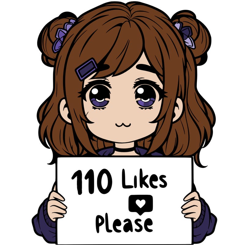 a girl with a sign saying 10 likes please