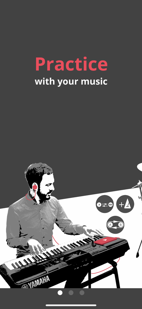 RecnShare 앱을 사용하여 Yamaha 디지털 키보드로 연습하는 뮤지션