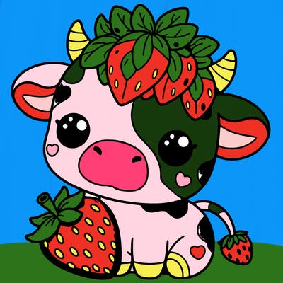 cute strawberry cow
