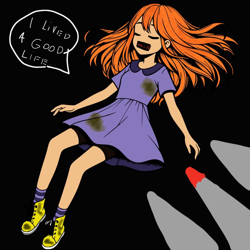 realistic girl floating