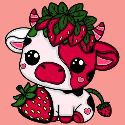 cute strawberry cow