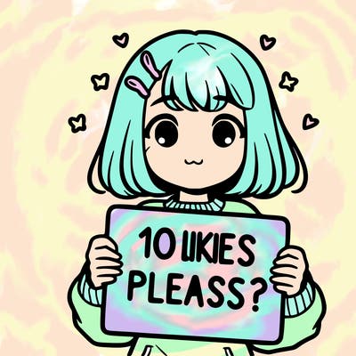 girl holding sign that says 10 likes please?