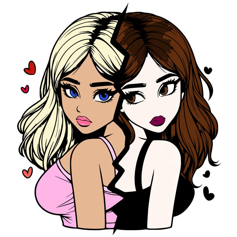 realistic girl split