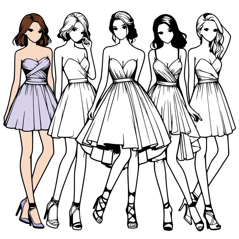 realistic girls with prom dress on