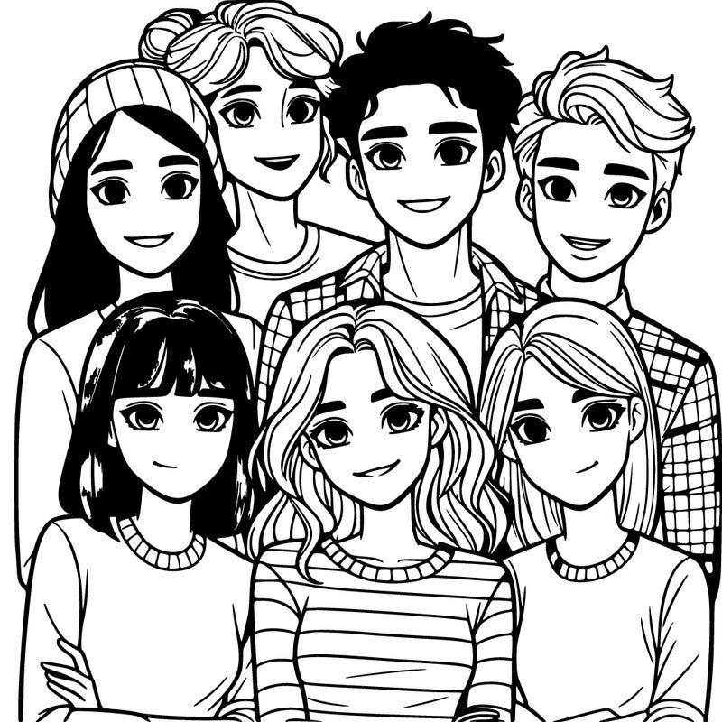 group of girl and guy friends