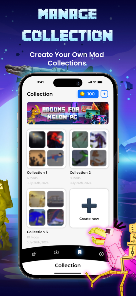 Addons for Melon PG - Administra y crea colecciones de mods personalizadas en la aplicación Complementos para Melon PG