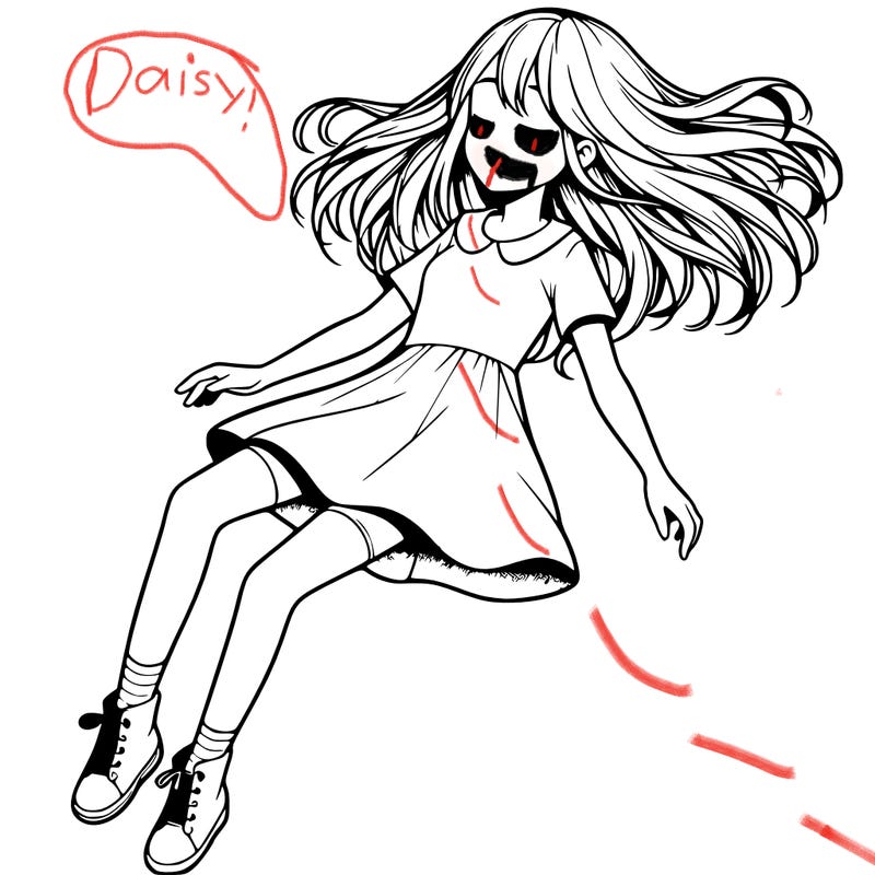 realistic girl floating