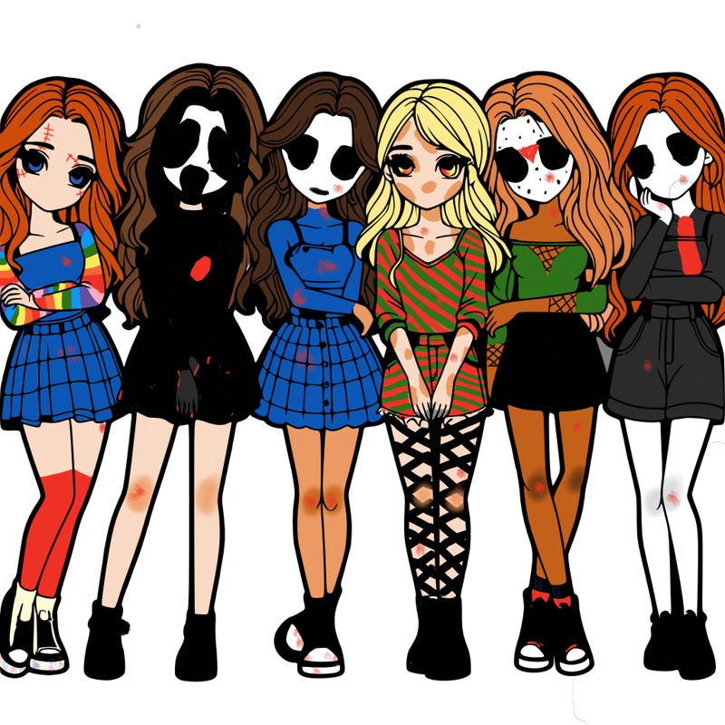 a group of girls realistic