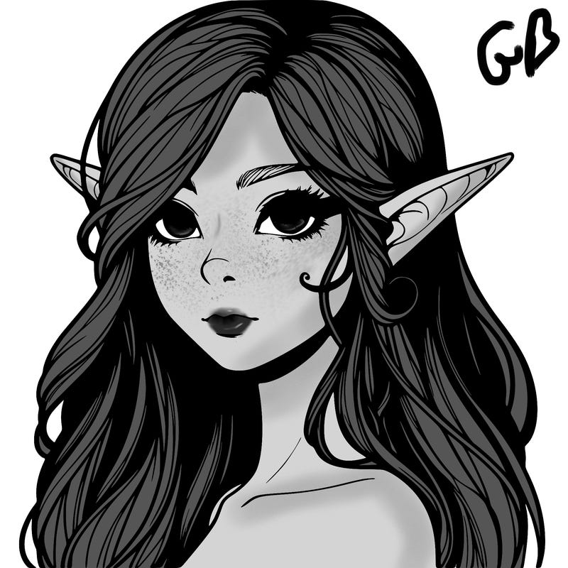 elf girl realistic dark fantasy