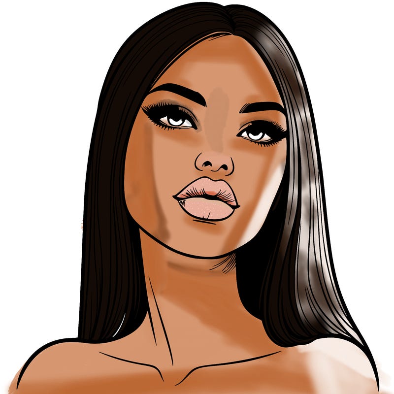 realistic woman with full lips