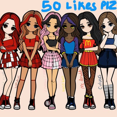 a group of girls realistic