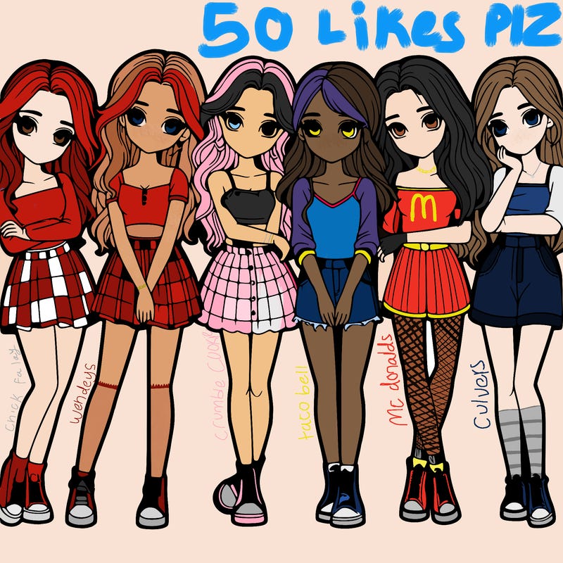 a group of girls realistic