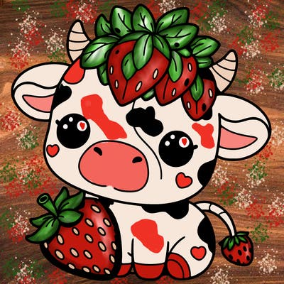 cute strawberry cow