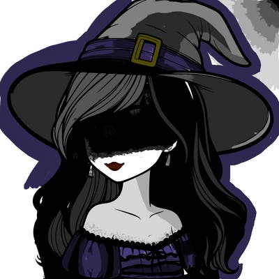 realistic girl with a witch hat