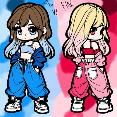 girl in crop top and baggy pants