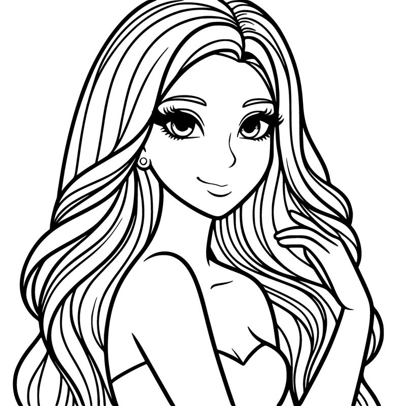 beautiful woman with long hair
