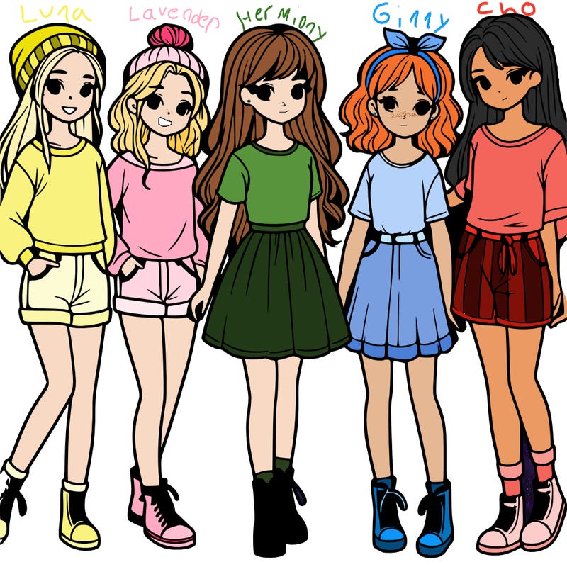 a group of five girls