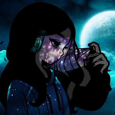 a realistic girl spray painting