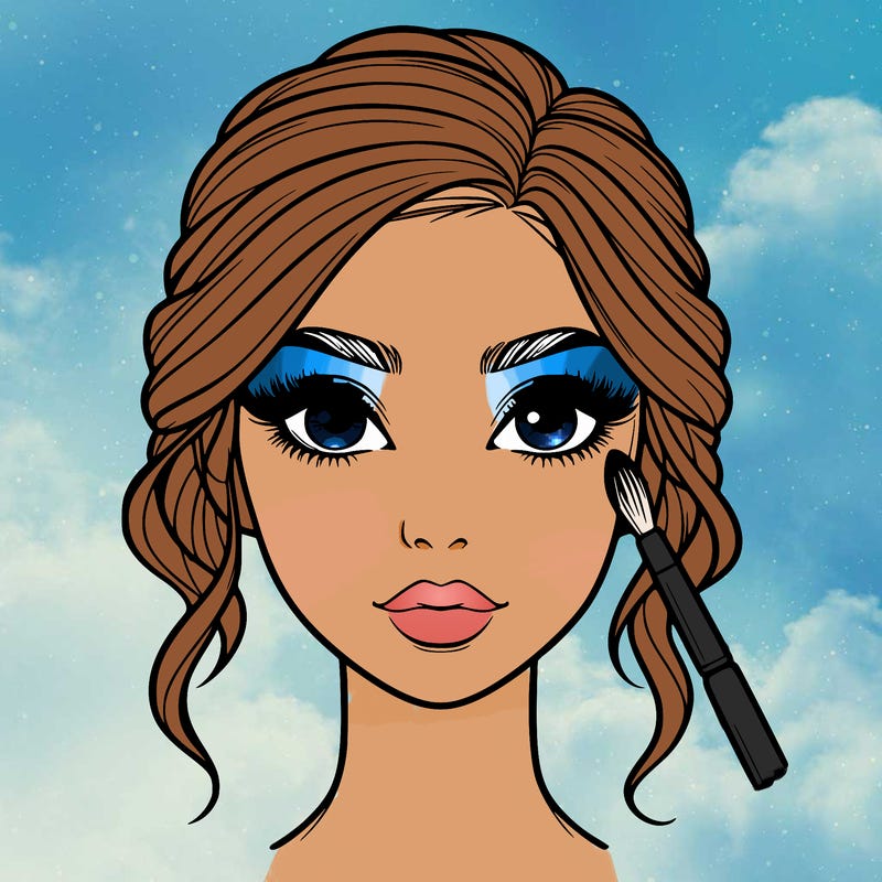 realistic person with makeup