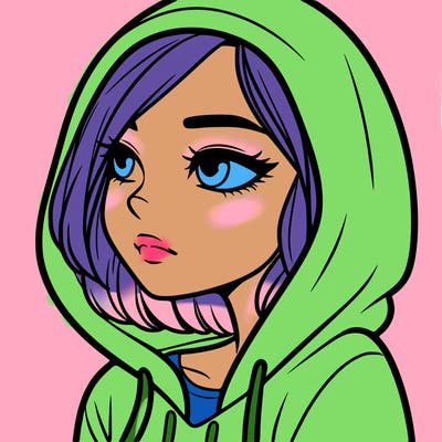 a woman wearing a hoodie