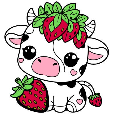 cute strawberry cow