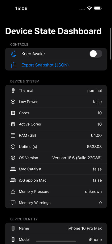 Device Insight Dashboard Pro - Developer Tools App | MWM