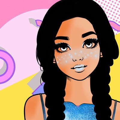 realistic girl with braids