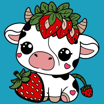 cute strawberry cow