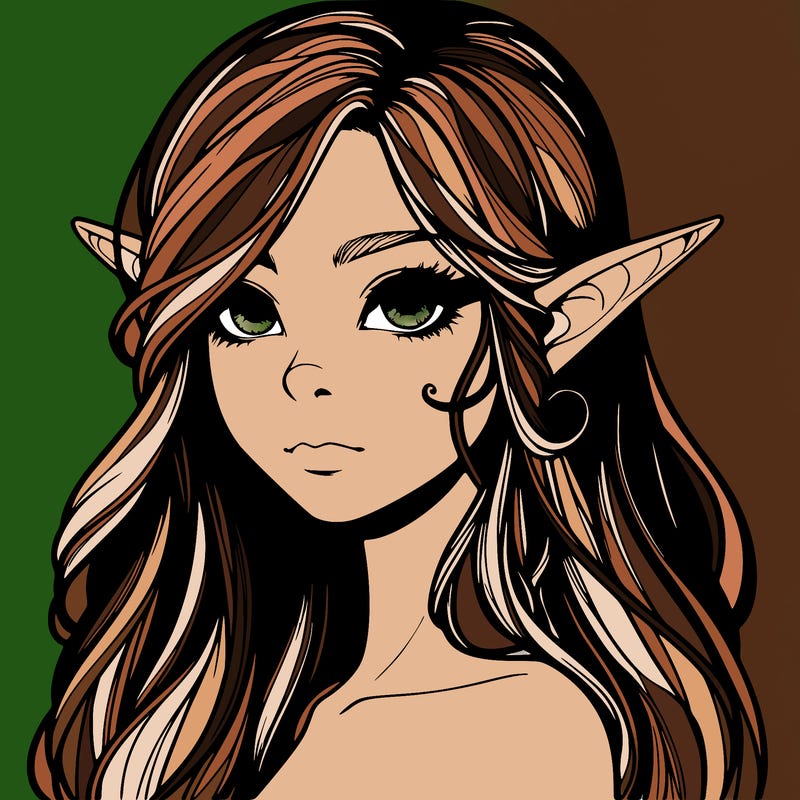 elf girl realistic dark fantasy