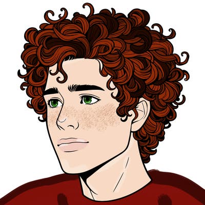 realistic guy with curly hair