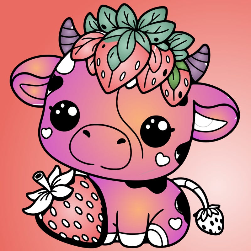 cute strawberry cow