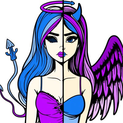 devil vs angel realistic girl