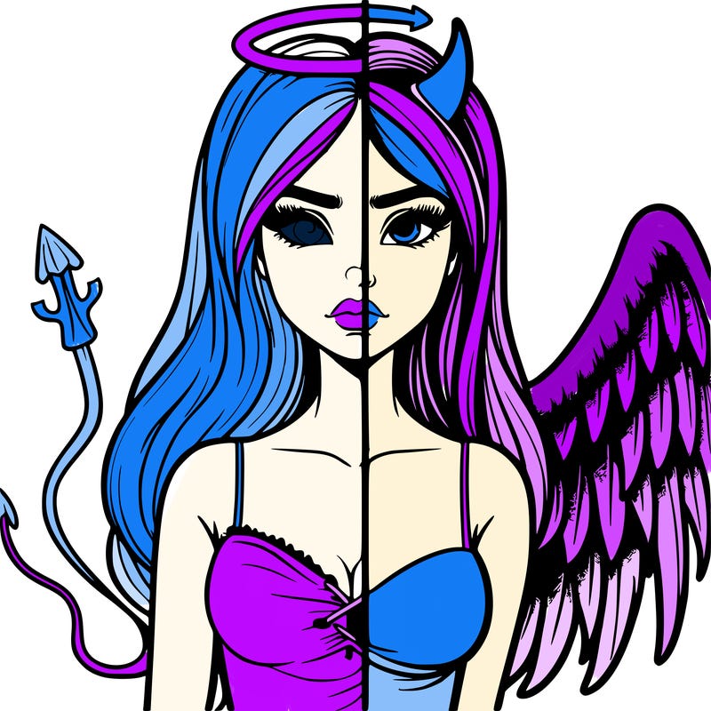 devil vs angel realistic girl
