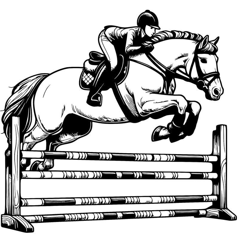 realistic horse show jumping