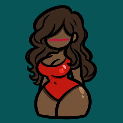 curvy woman with hair