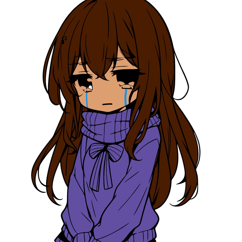 a depressed girl anime