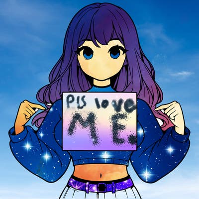 girl holding a blank sign in a long sleeve crop top