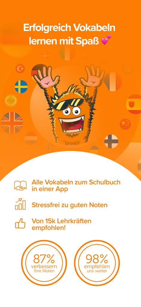 phase6: Practice vocabulary - Aperçu de l'application Phase6 montrant l'intégration des manuels et les statistiques de réussite des étudiants
