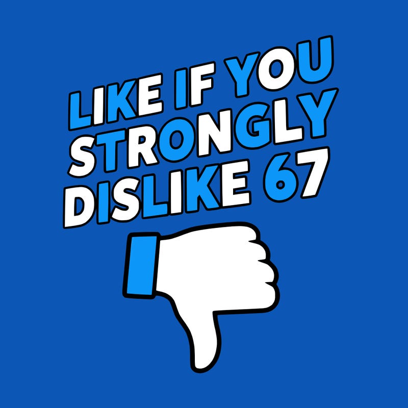 like if you strongly dislike 67