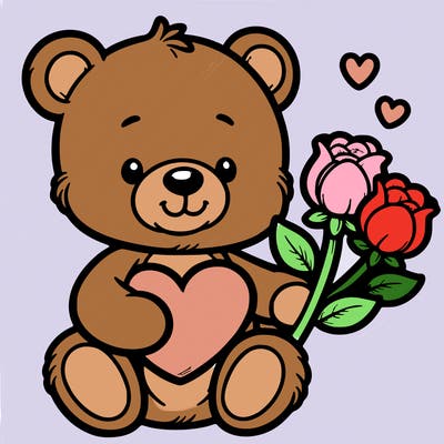 teddy bear a holding heart