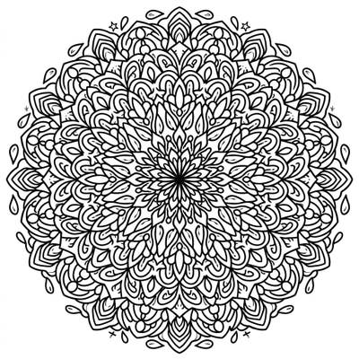 Dive into a world of intricate beauty with this stunning drizzle mandala coloring page designed for adults. Its complex, radial patterns are perfect for a relaxing and meditative coloring session.